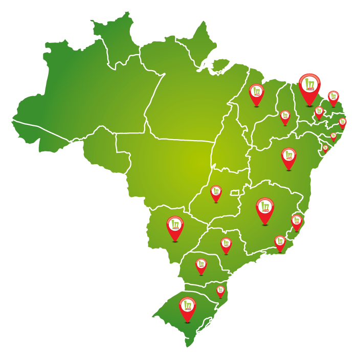 Mapa mosntrando aonde a empresa inpromo atende!